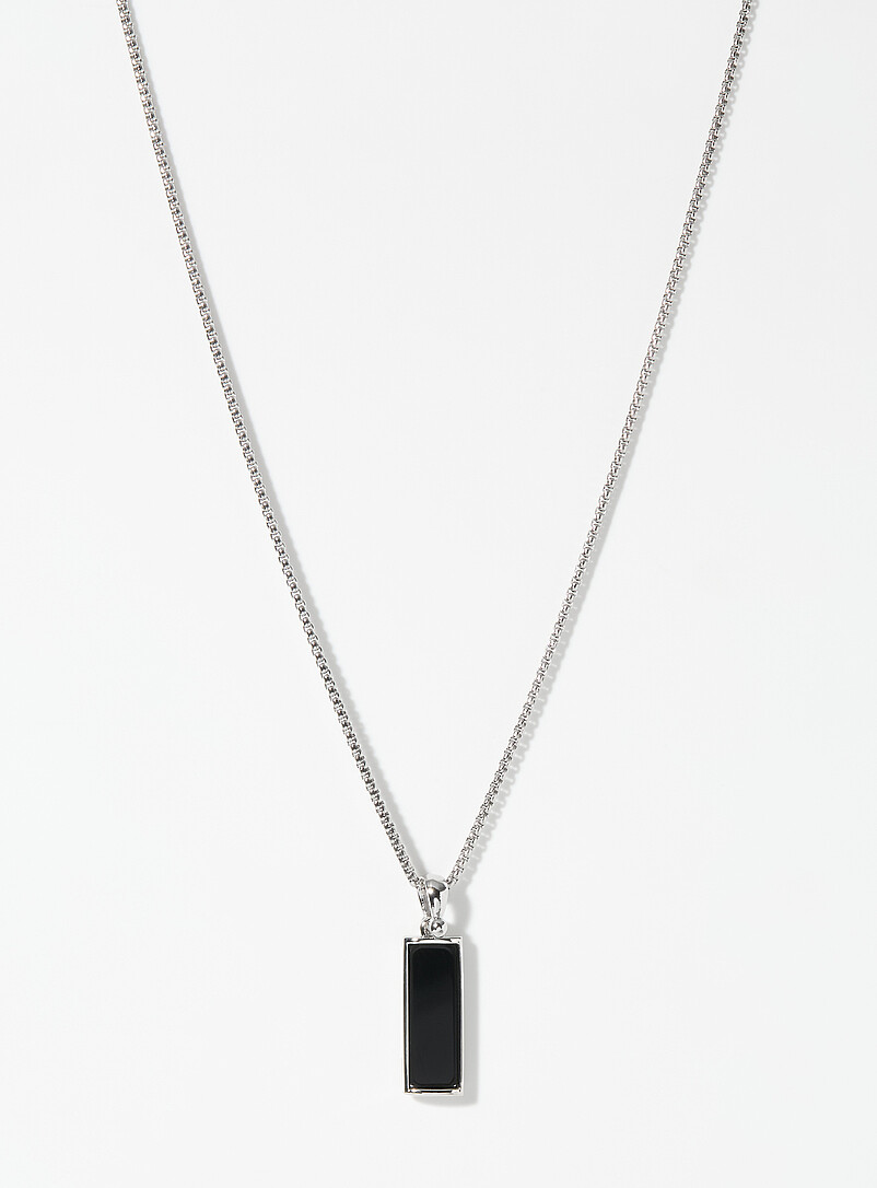 Black Minimalist Pendant Necklace