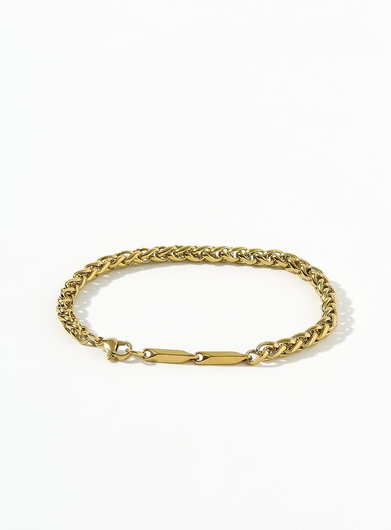 Stainless-steel palm tree link bracelet product image (primary)