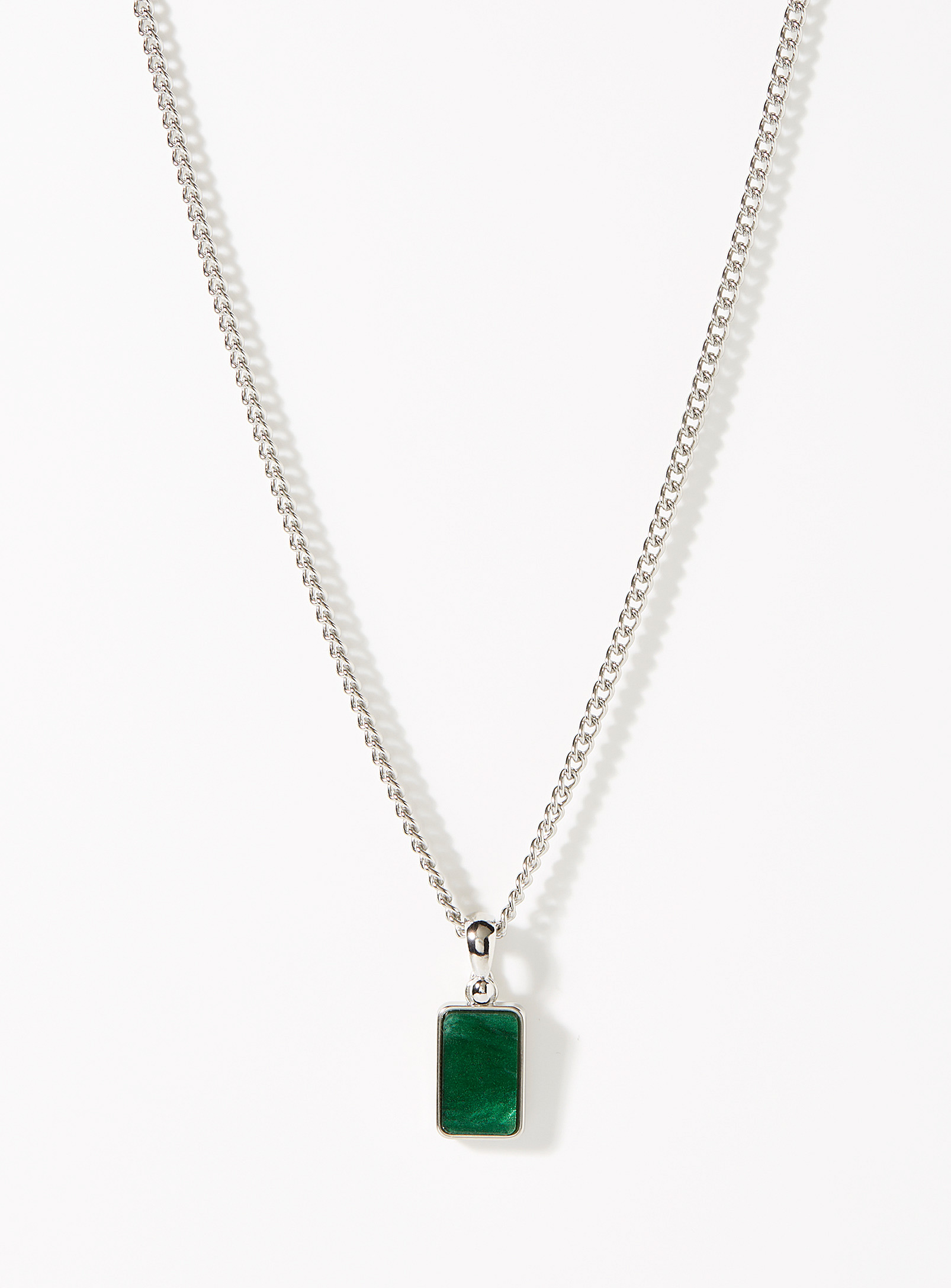 Le 31 Accent Plate Necklace In Green