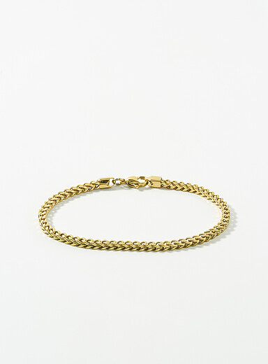 Gold-finish stainless-steel chain bracelet