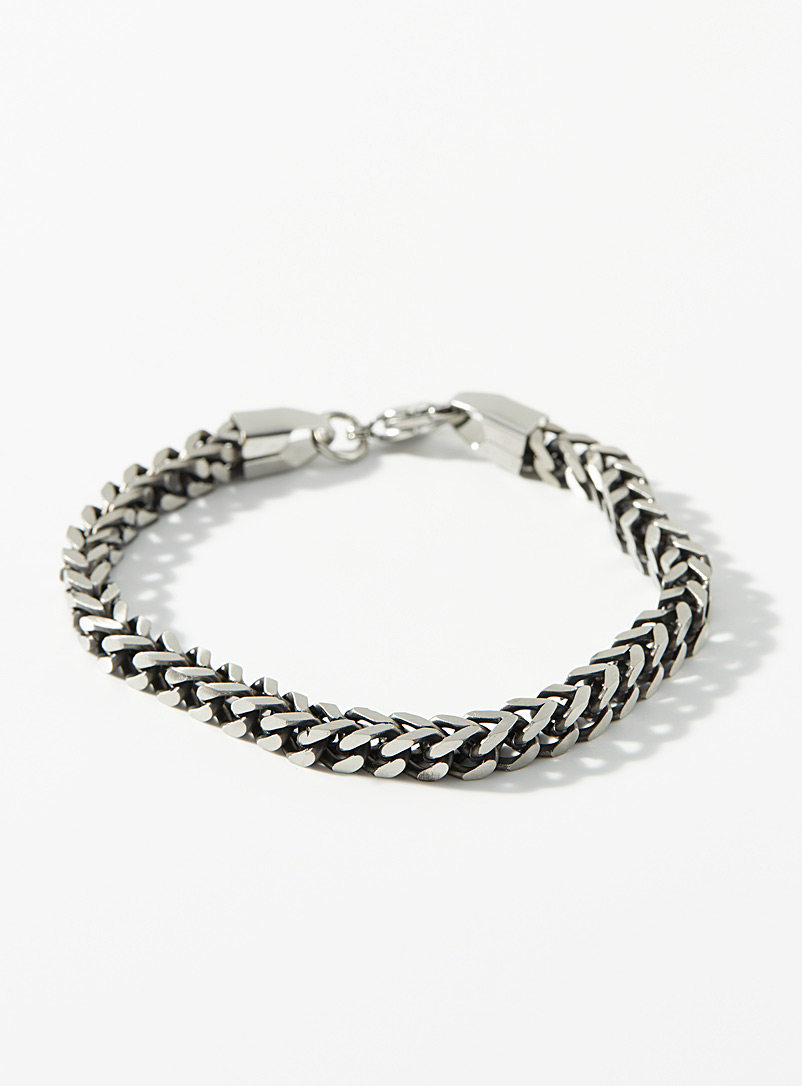 Le 31 Silver Stainless steel Cuban-link bracelet for men