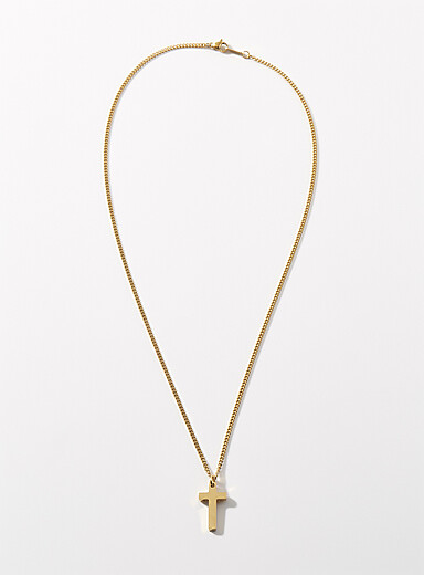 Le 31 Gold Small cross necklace for men