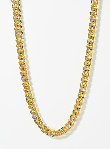 Golden stainless-steel curb-link chain