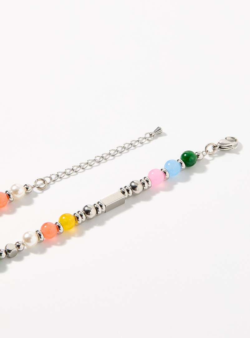 Le 31 Black Mixed-bead necklace for men