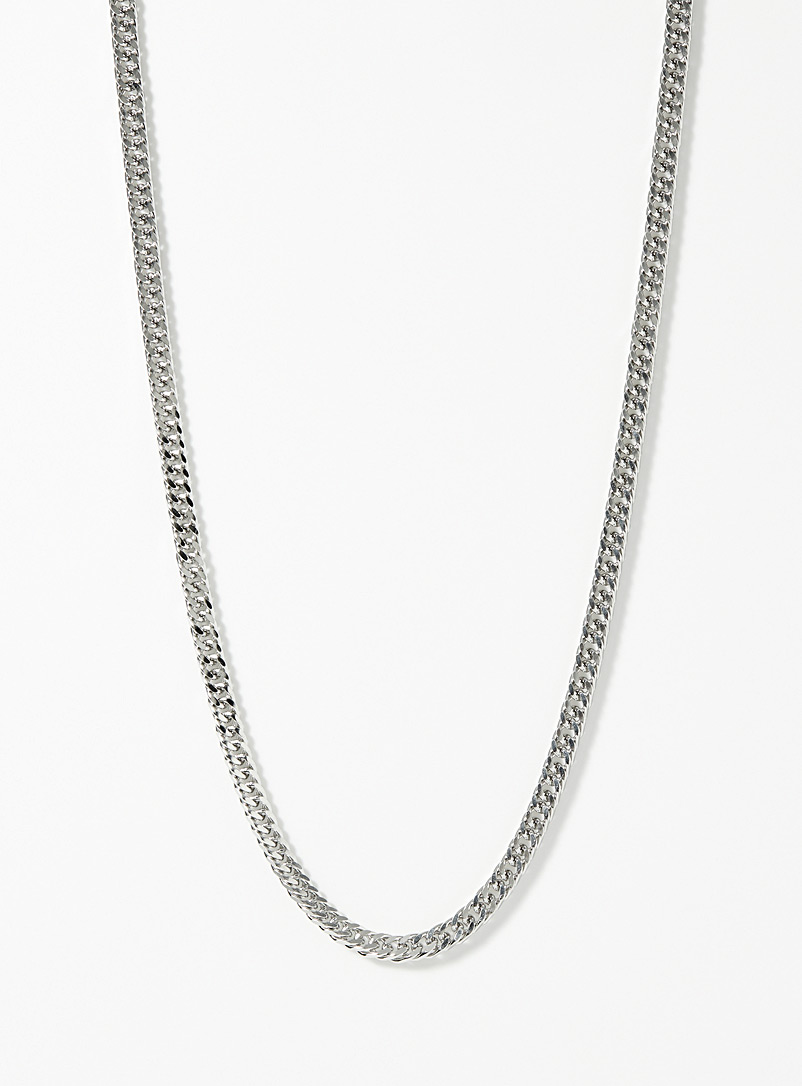 Le 31 Silver Silver curb-link chain for men