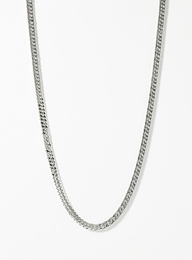 Mens Round Curb Chain Necklace