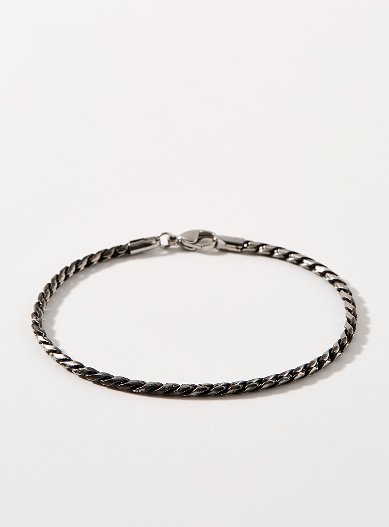 Le 31 Silver Silver twisted chain bracelet for men