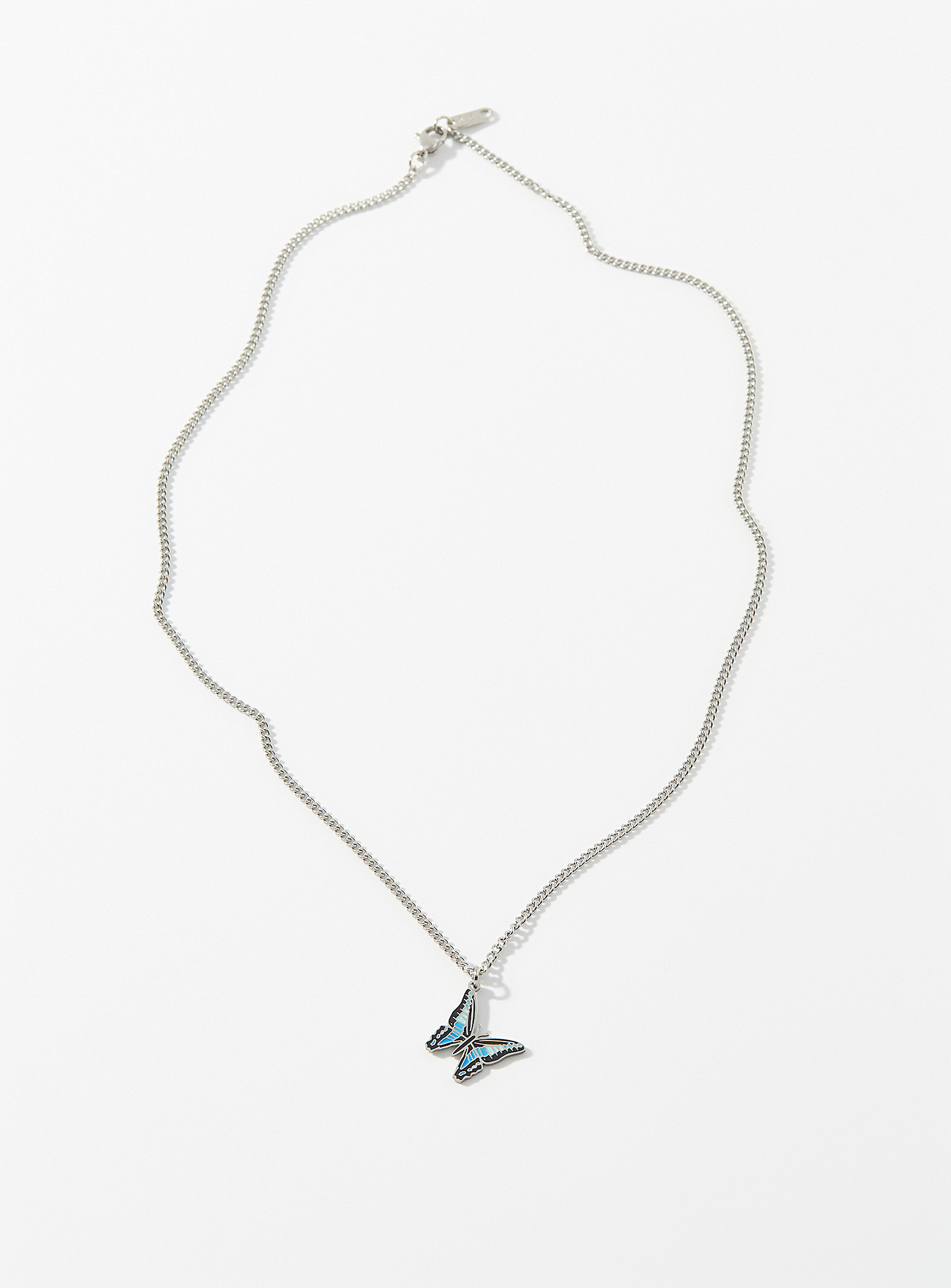Le 31 - Men's Blue butterfly medallion necklace