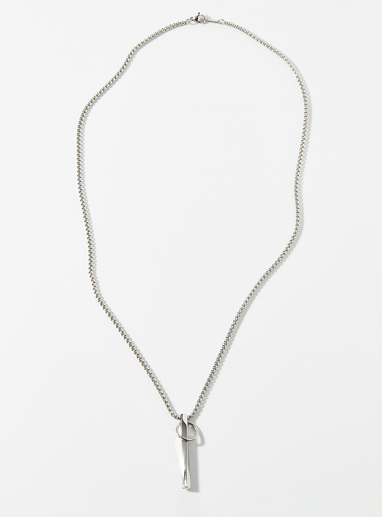 Le 31 Rectangular And Hoop Pendant Necklace In Gray