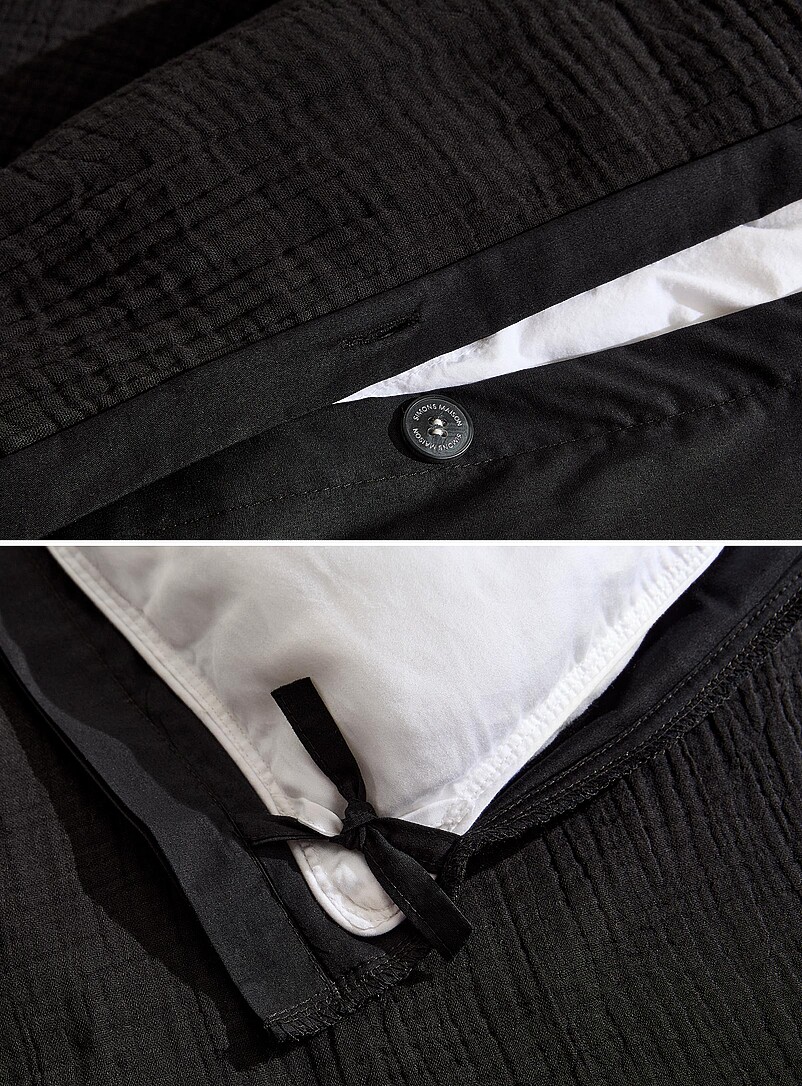 Simons Maison Black Organic cotton gauze duvet cover set