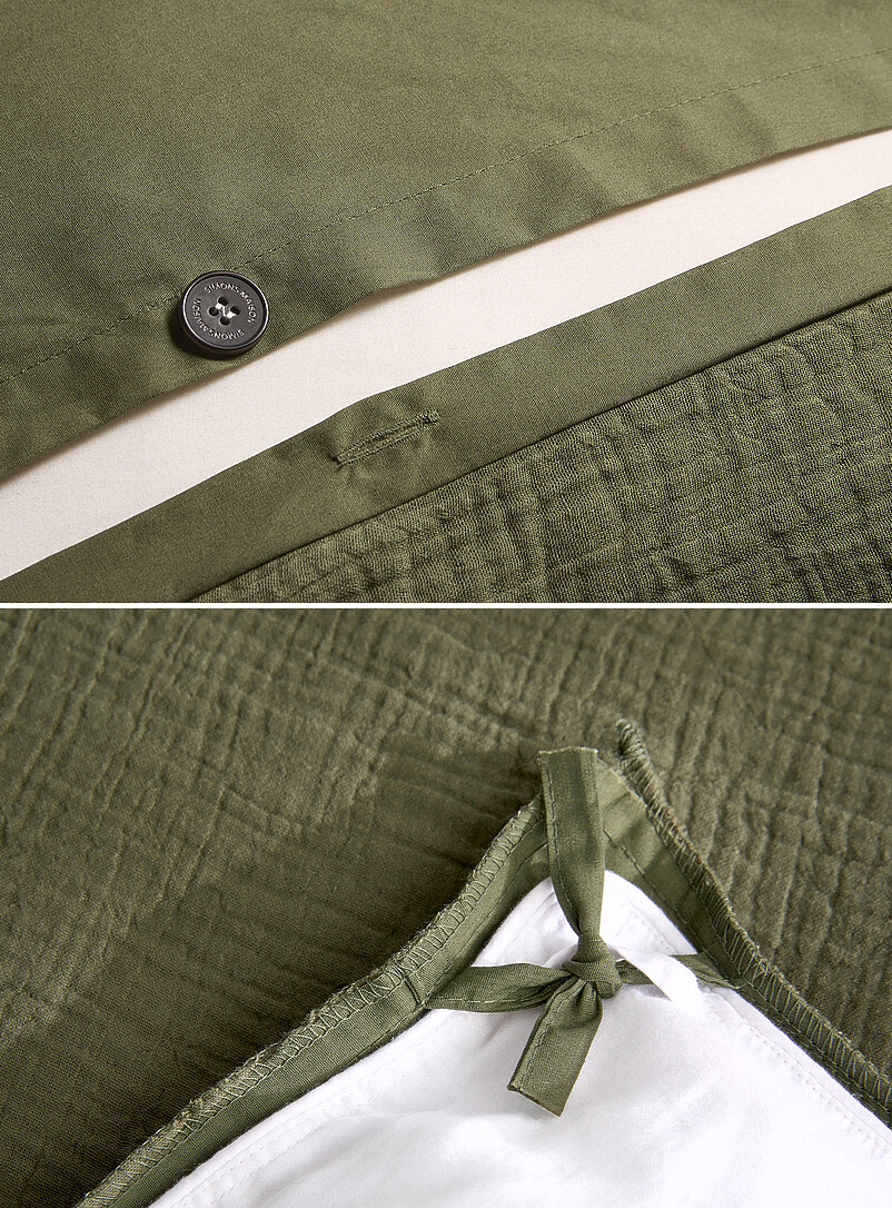 Simons Maison Green Organic cotton gauze duvet cover set