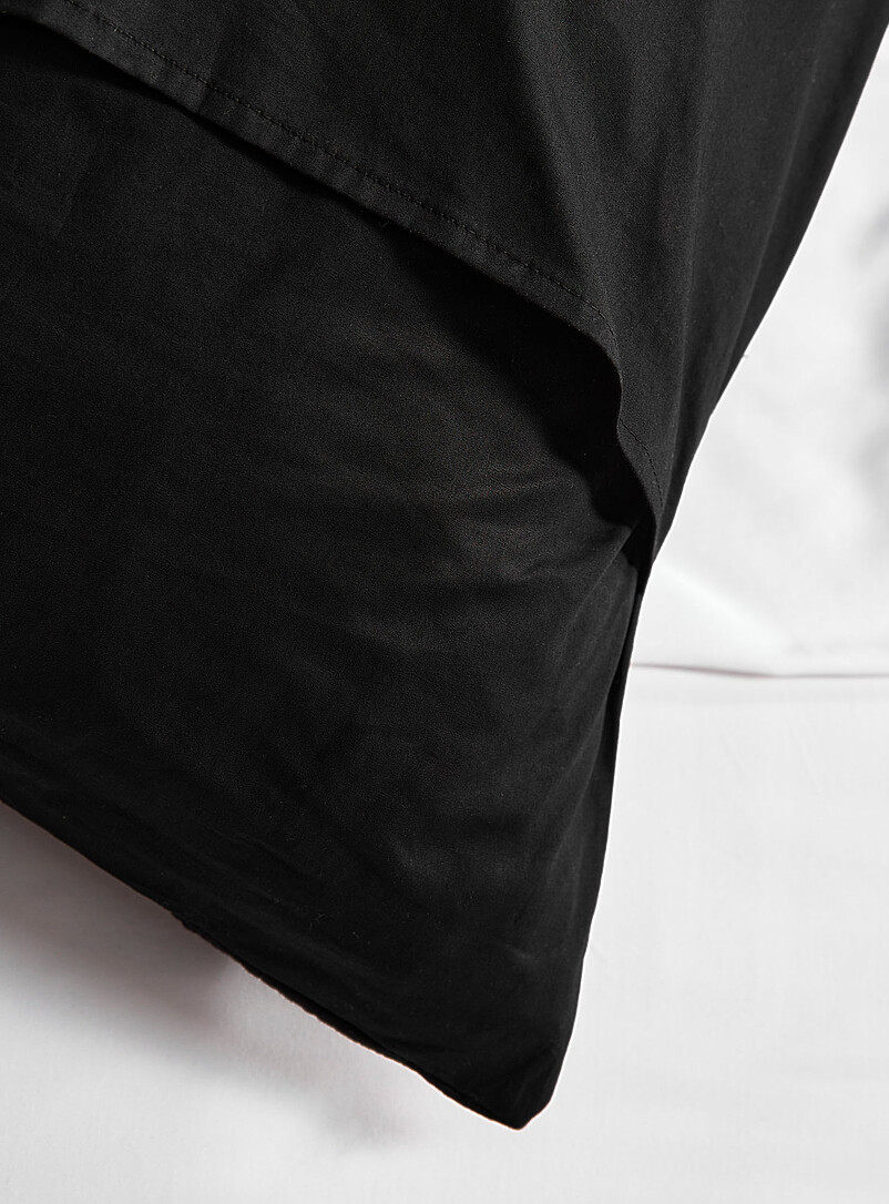 Simons Maison: Le couvre-oreiller de corps gaze de coton bio Noir