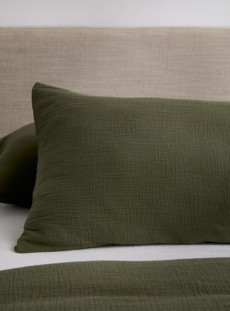 Simons Maison: Le couvre-oreiller de corps gaze de coton bio Blanc