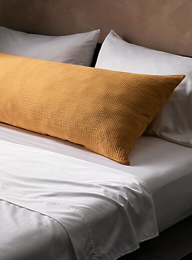 Simons Maison Corn/Vanilla Yellow Organic cotton gauze body pillow sham