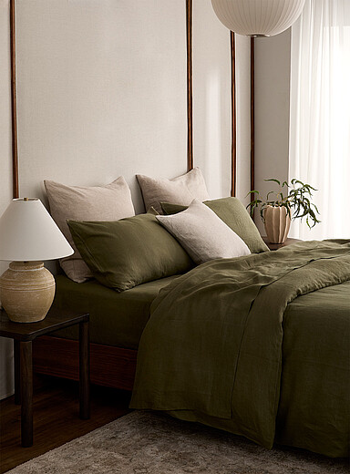 Simons Maison: La housse de couette pur lin Vert bouteille - Sapin