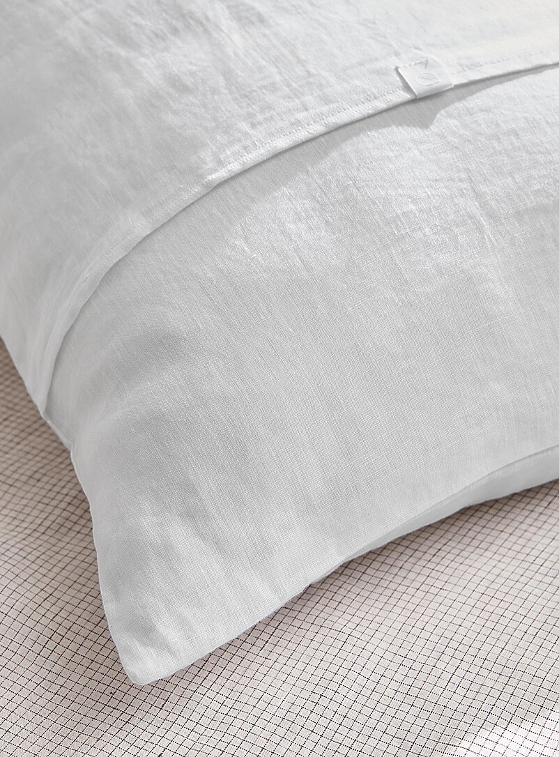 Simons Maison: Le couvre-oreiller pur lin europ&eacute;en Voir nos formats offerts Blanc