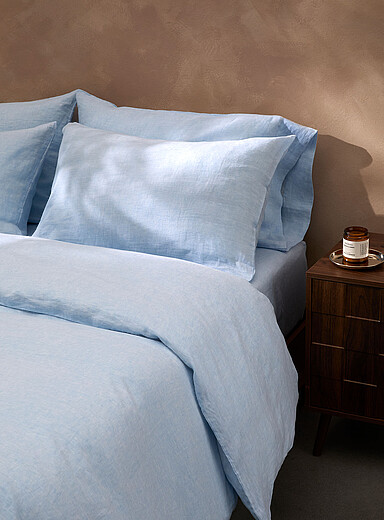 Simons Maison: Le couvre-oreiller pur lin europ&eacute;en Voir nos formats offerts Bleu