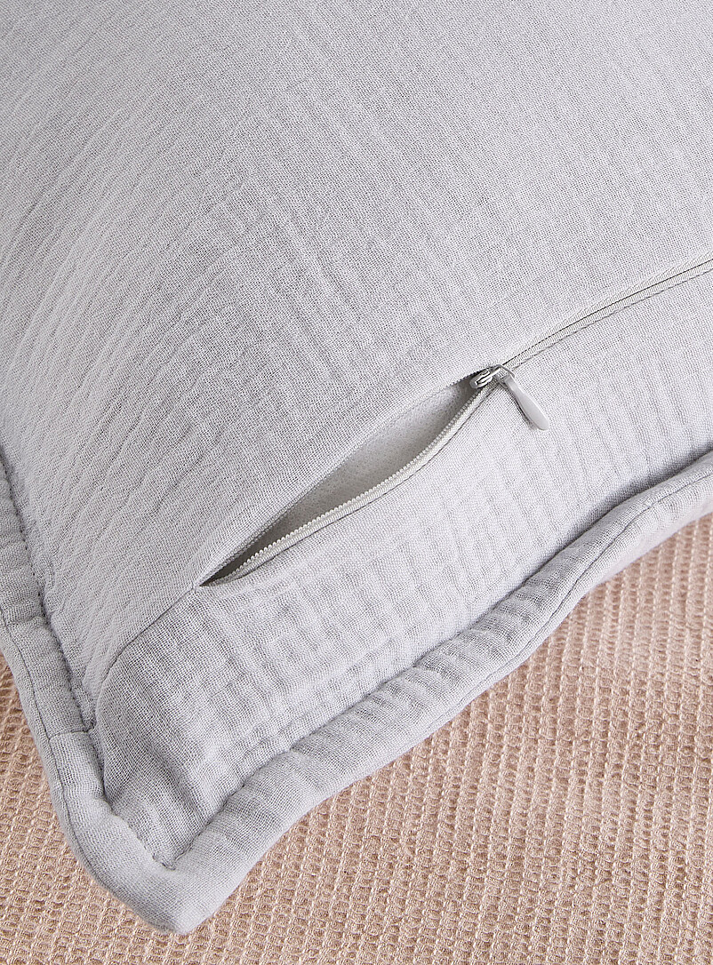 Simons Maison Ecru/Linen Organic cotton gauze removable-cover cushion 50 x 50 cm