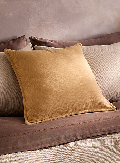 Organic cotton gauze removable-cover cushion 50 x 50 cm