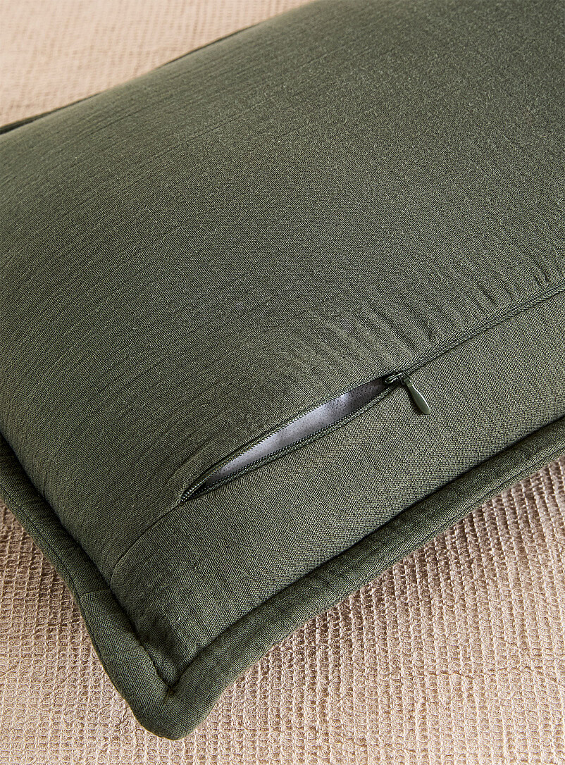 Simons Maison: Le coussin d&eacute;houssable gaze de coton biologique 30 x 90 cm Vert