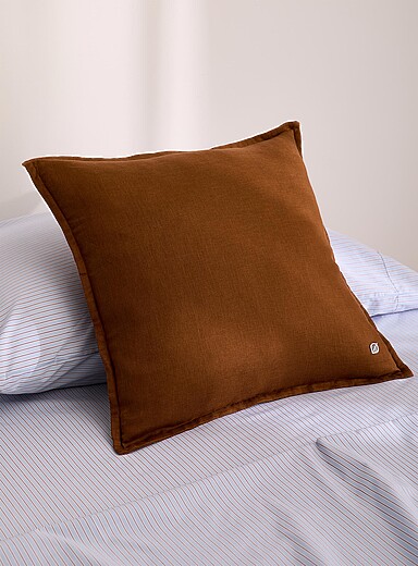 Square pure linen removable cover cushion 50 x 50 cm