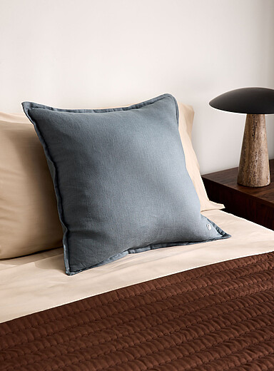 Square pure linen removable cover cushion 50 x 50 cm