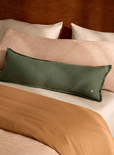 Long pure linen removable cover cushion 30 x 90 cm