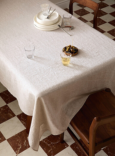 European linen heathered tablecloth