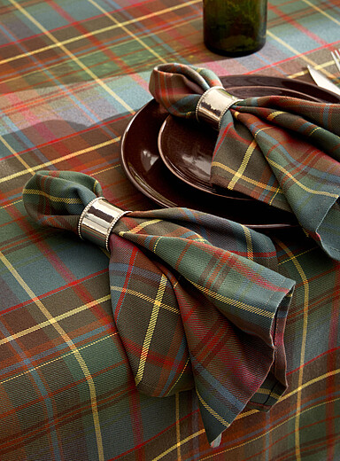 Les serviettes tartan nuances automnales Ensemble de 2