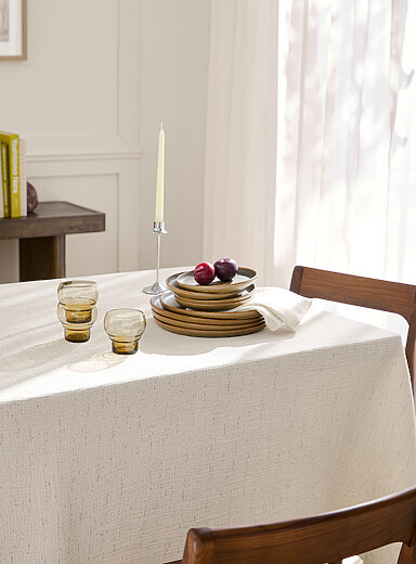 Simons Maison Ivory/Cream Beige Speckled cotton gauze tablecloth