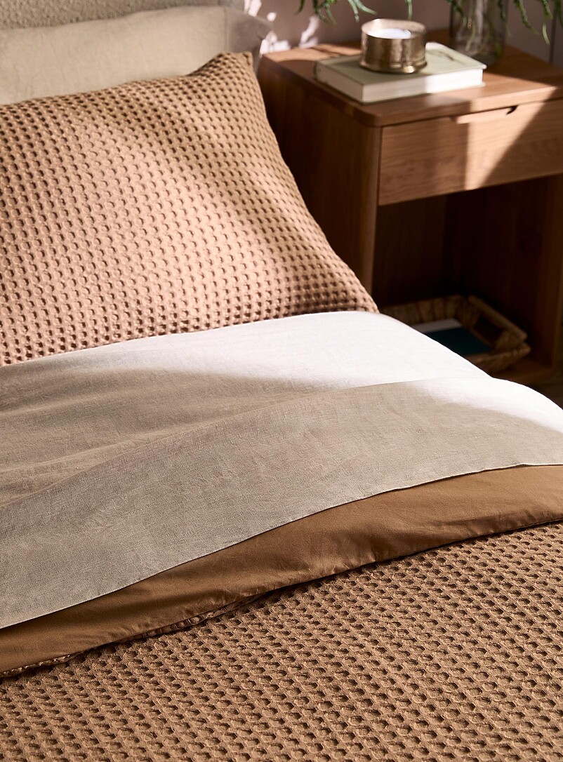 Simons Maison White  Waffled organic cotton duvet cover set