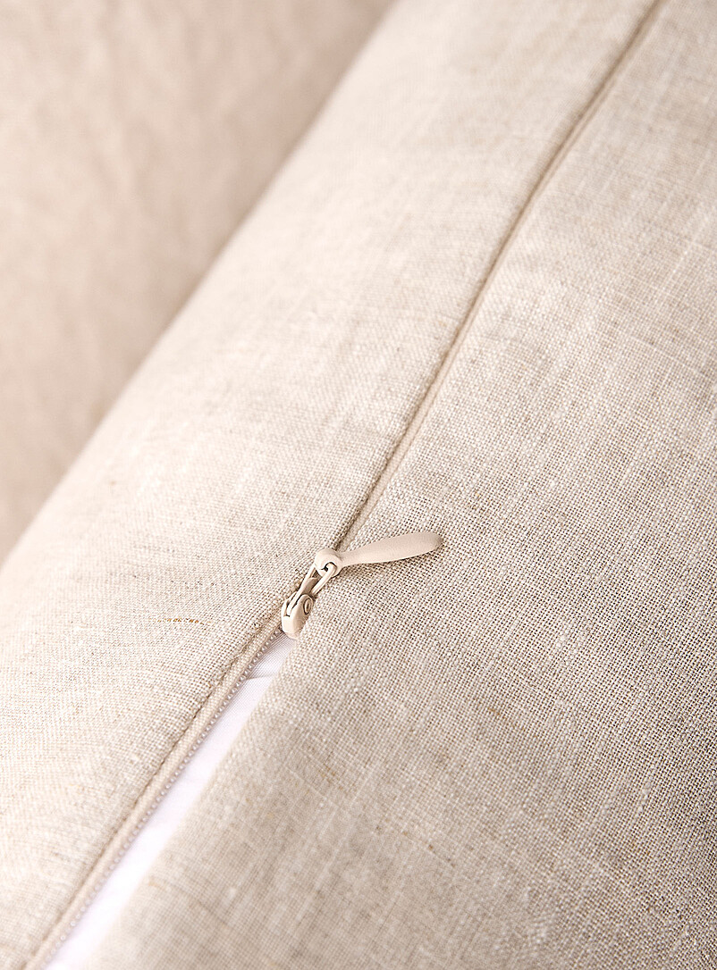 Simons Maison Pine/Bottle Green Solid pure linen removable-cover cushion Feather fill 30 x 90 cm