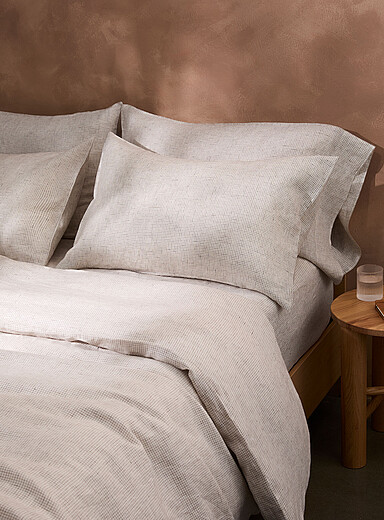 Patterned pure European linen pillow sham See available sizes