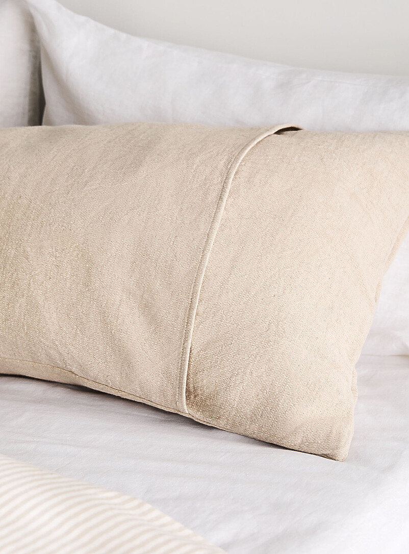 Simons Maison: Le couvre-oreiller de corps coton biologique et lin &eacute;cru &Eacute;cru - Lin