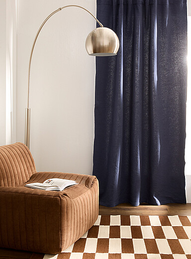 Raw cotton and linen solid curtain <b>Single panel</b> 140 x 220&nbsp;cm