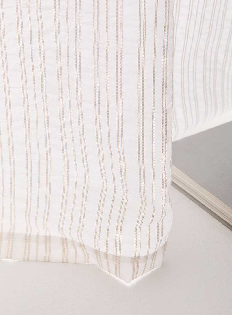 Simons Maison: Le rideau fines rayures pointill&eacute;es <b>Un panneau</b> 140 x 220 cm Blanc &agrave; motifs