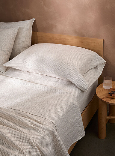 Patterned pure European linen pillowcases Set of 2