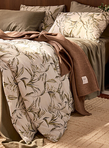 L'ensemble housse feuilles de bambou coton flamm&eacute;