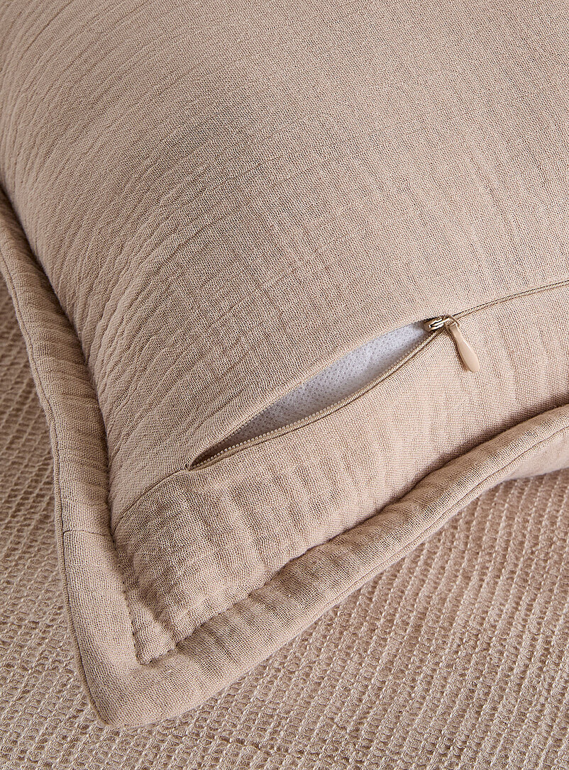 Organic cotton gauze removable-cover cushion 50 x 50 cm product image 2