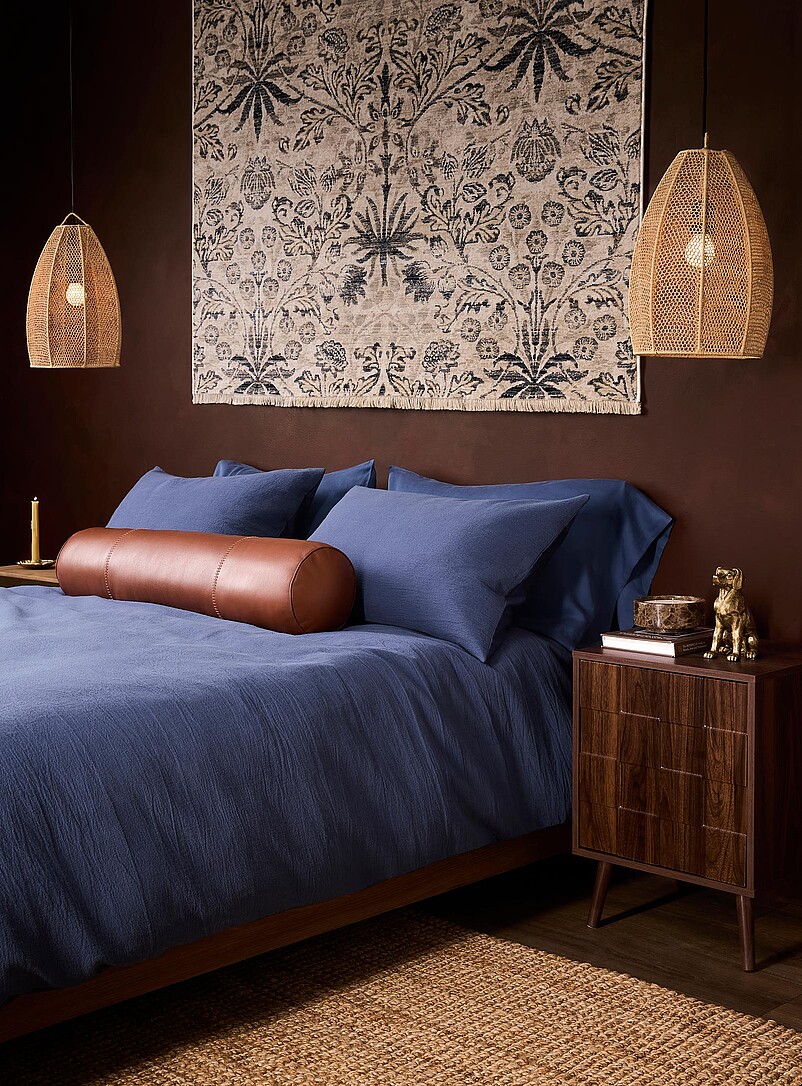 Indigo Linen And Organic Cotton Duvet Cover Set