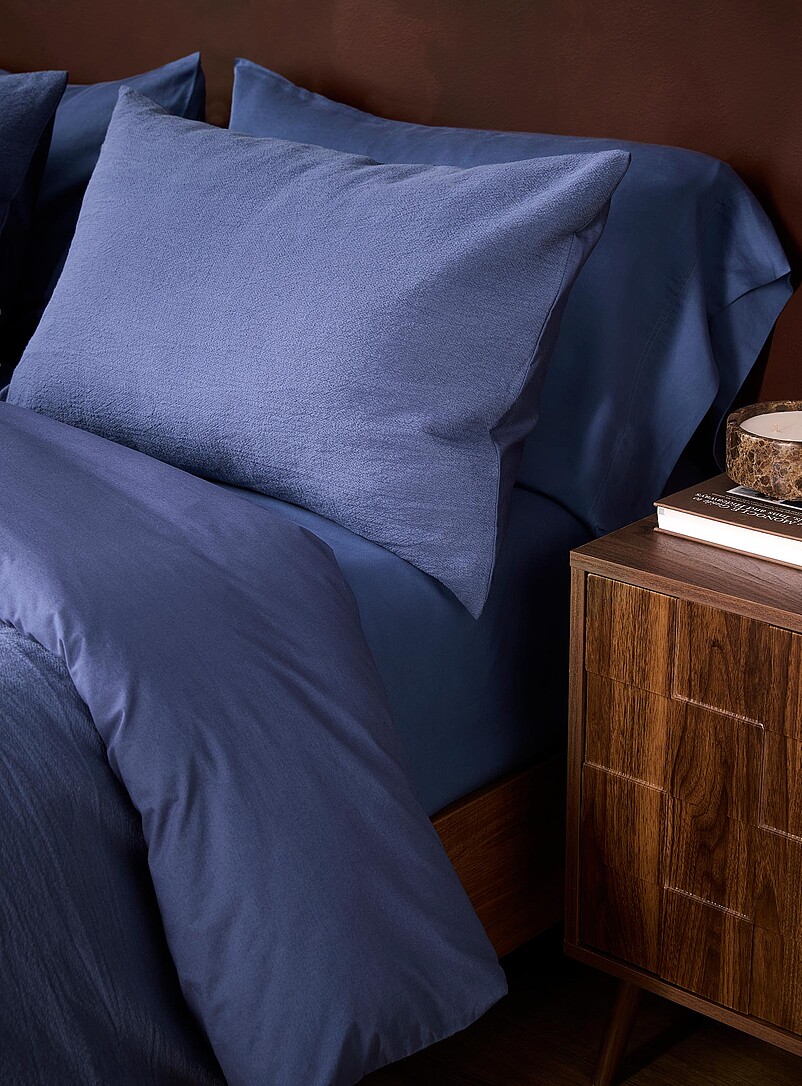 Indigo linen and organic cotton duvet cover set product image 2