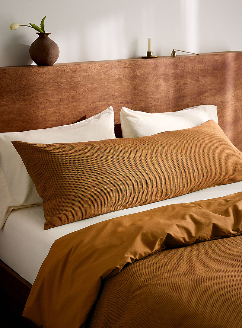 Monochromatic Waffled Body Pillow Sham