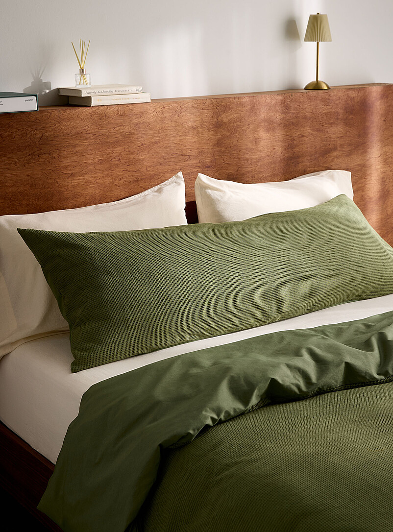 Monochromatic waffled body pillow sham product image (primary)
