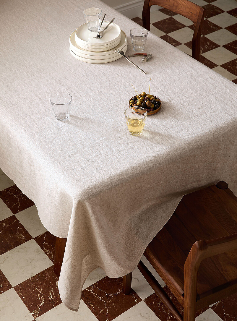 European linen heathered tablecloth product image (primary)