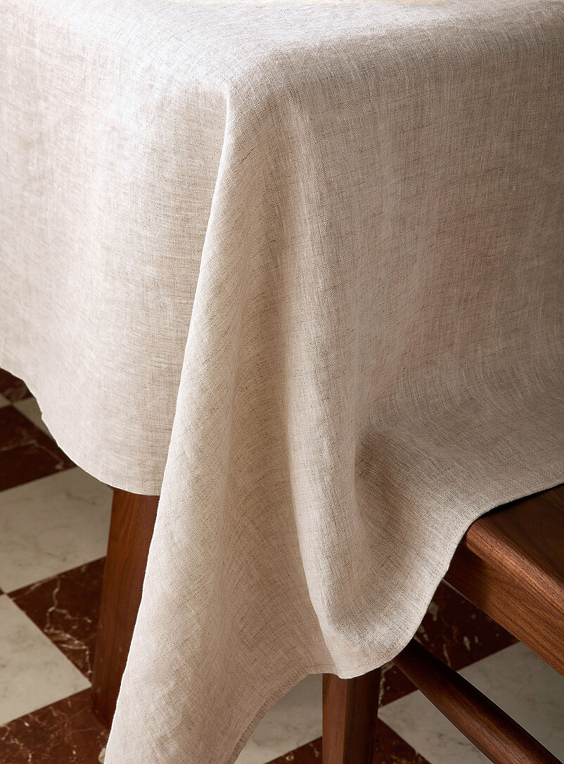 European linen heathered tablecloth product image 2