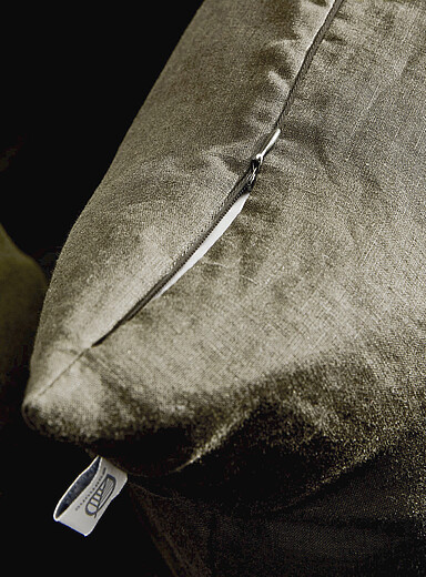 Solid pure linen removable-cover cushion Feather fill 50 x 50 cm