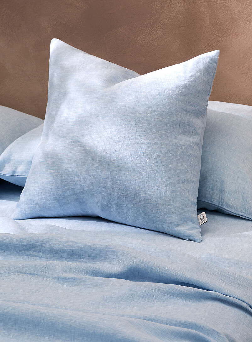 Solid Pure Linen Removable-Cover Cushion Feather Fill 50 X 50 Cm