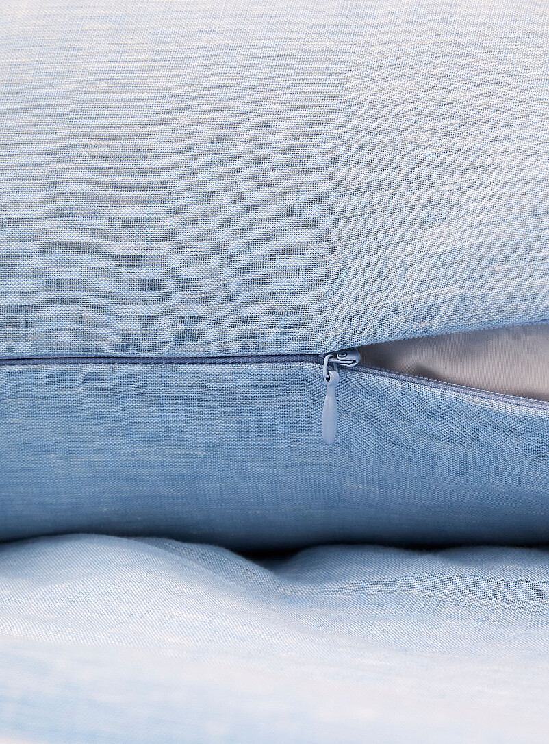 Solid pure linen removable-cover cushion Feather fill 30 x 90 cm product image 2