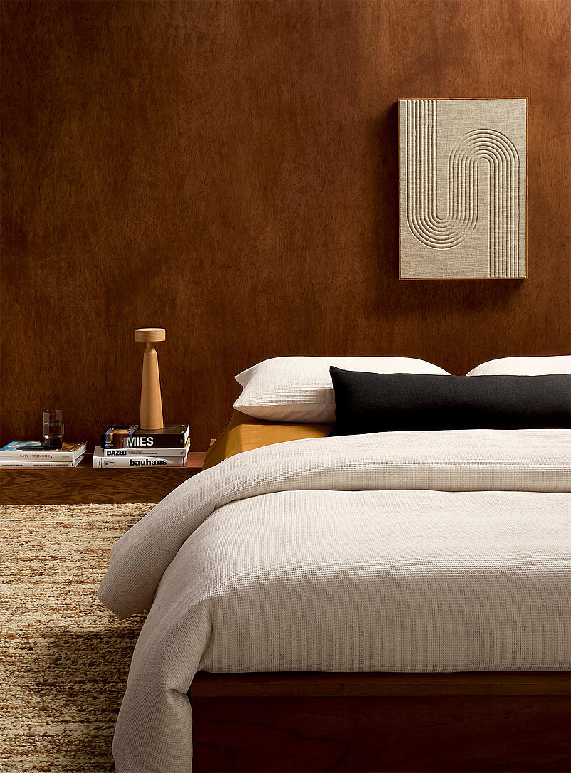 Sand waffled duvet cover set product image (primary)