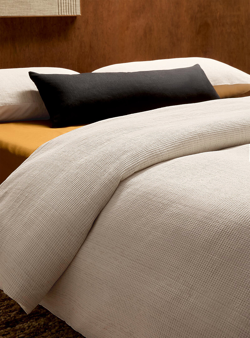 Sand waffled duvet cover set product image 2